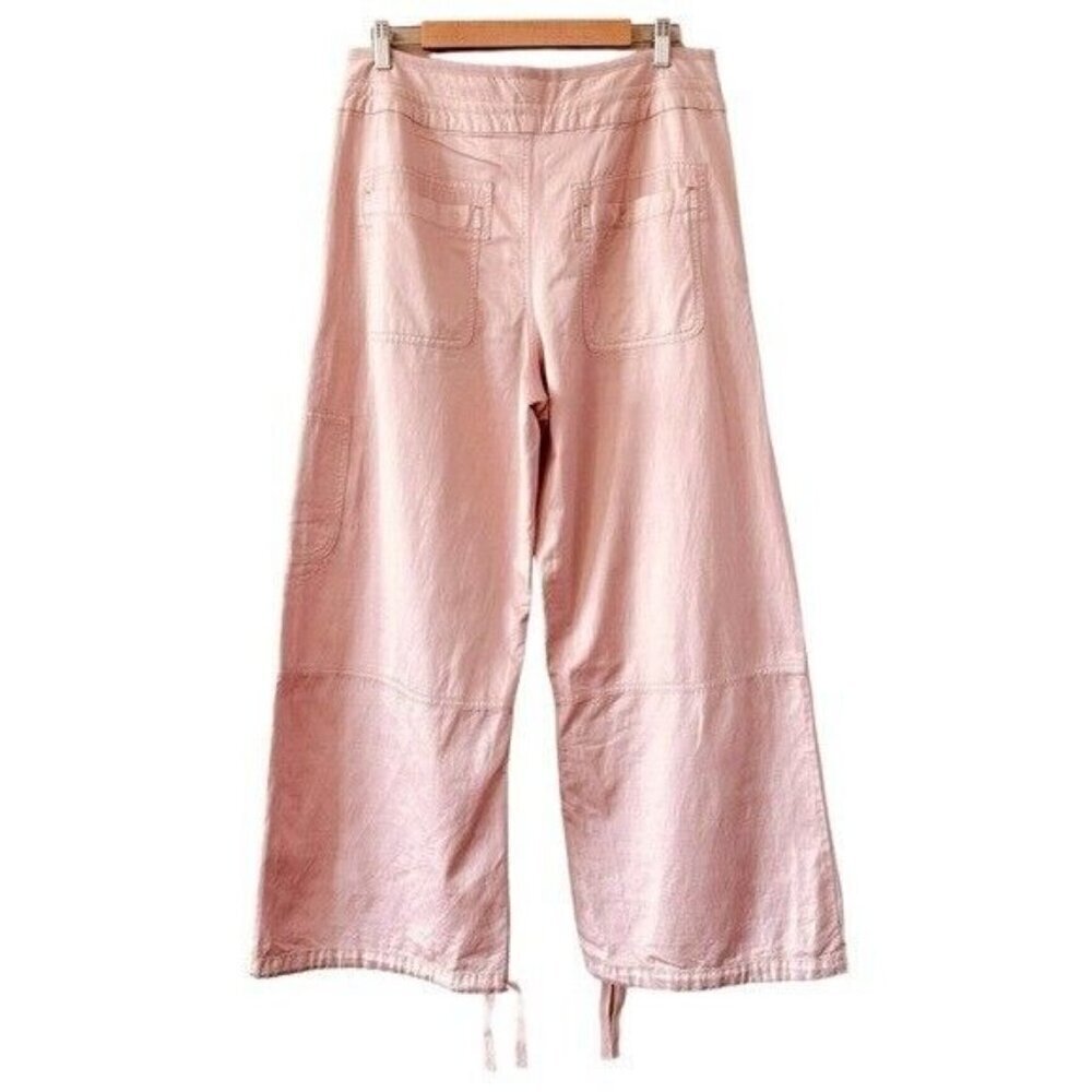 ANTHROPOLOGIE Pilcro Satin Cargo Parachute Pants Pink Combo Size 31 NEW - Picture 8 of 12